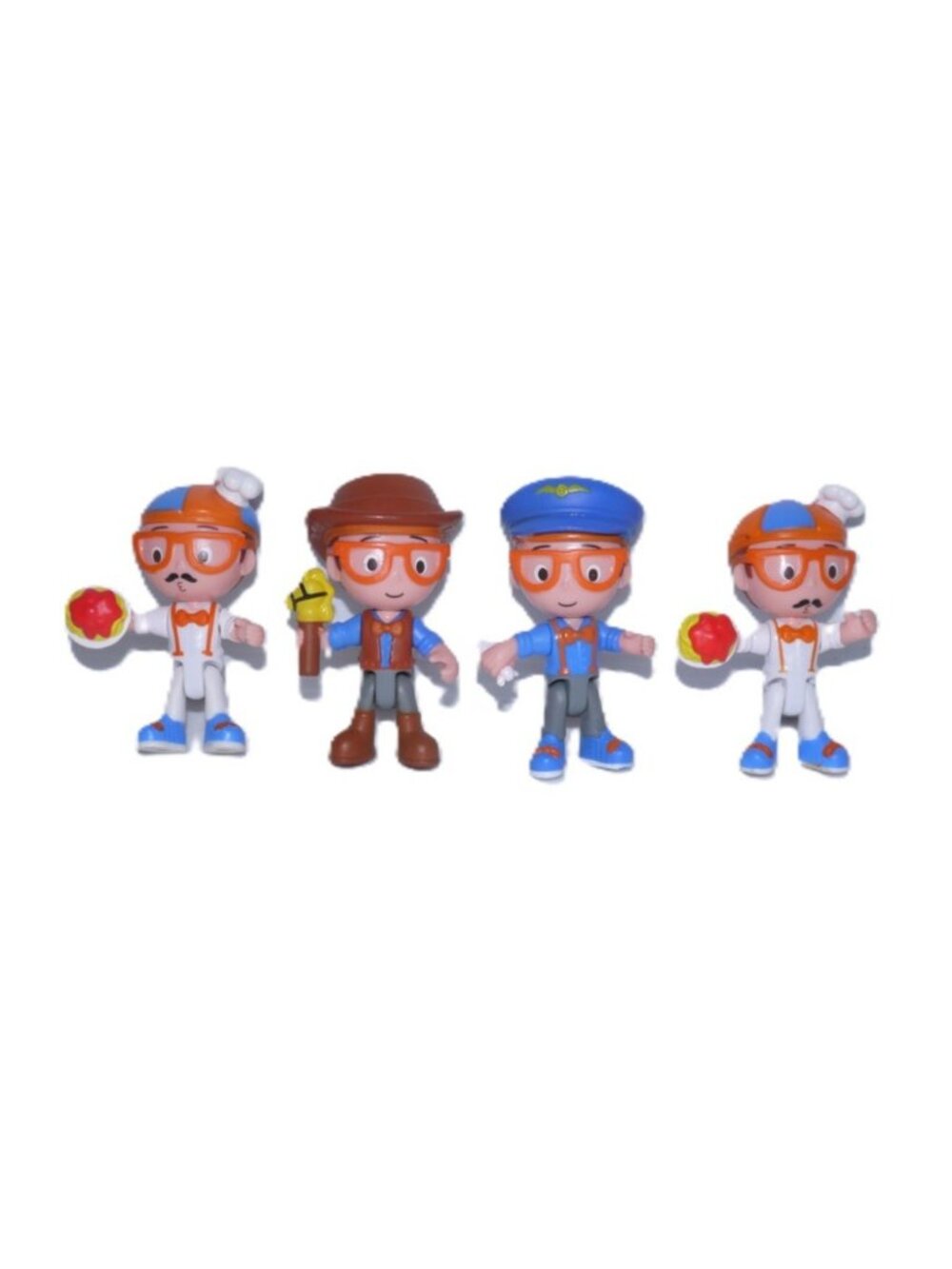 Blippi set of four 3" tall plastic action figures